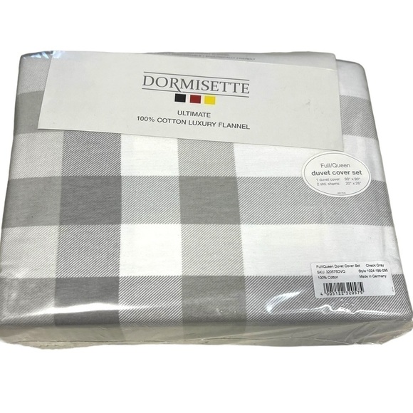 Dormisette 100% Cotton Luxury German Flannel 3 pc Full/Queen Duvet Cover… - Picture 1 of 6